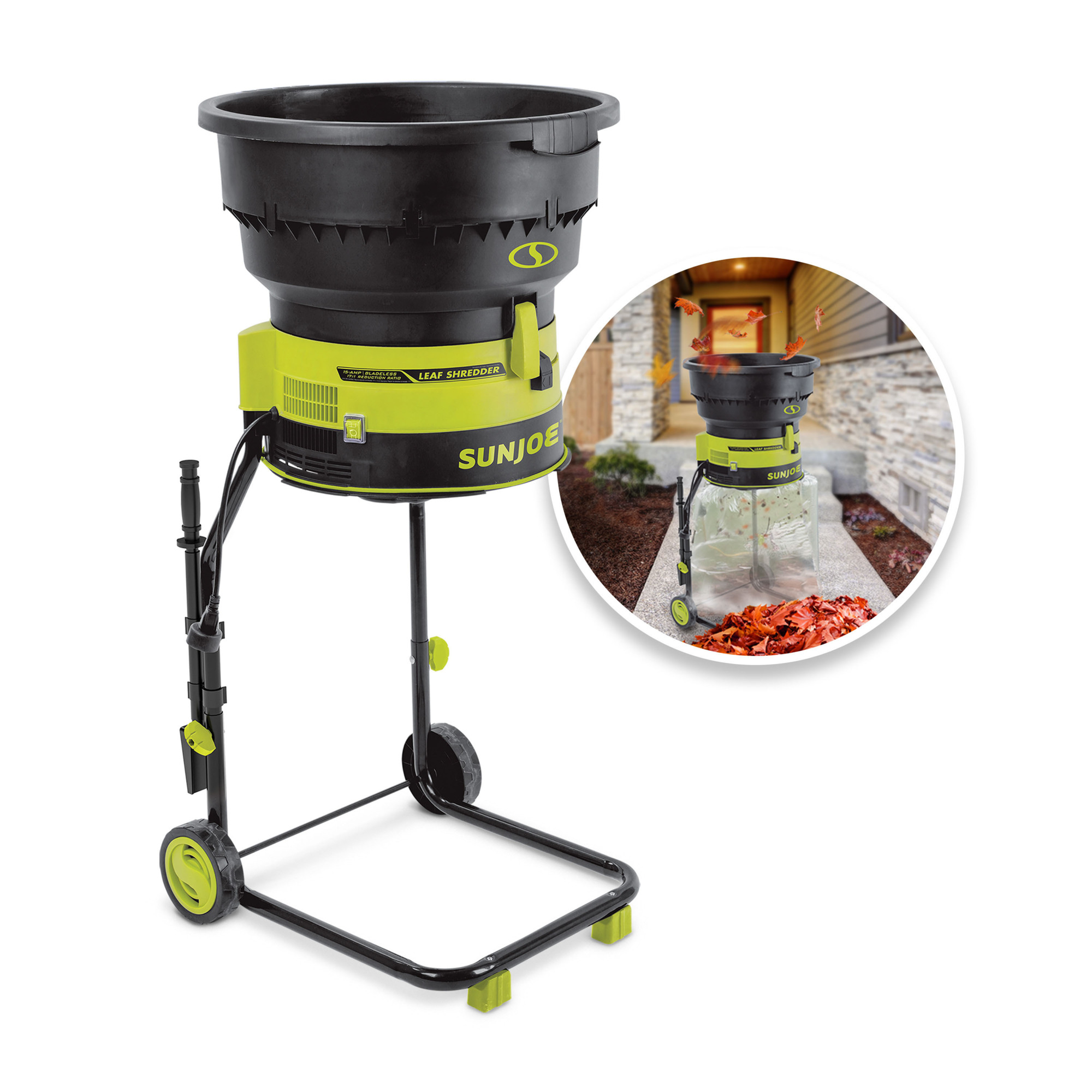 Sun Joe Bladeless Electric Leaf Mulcher + Shredder — 15 Amp, 8000 RPM, 55 Gal./Min. Capacity, Model# SDJ617E